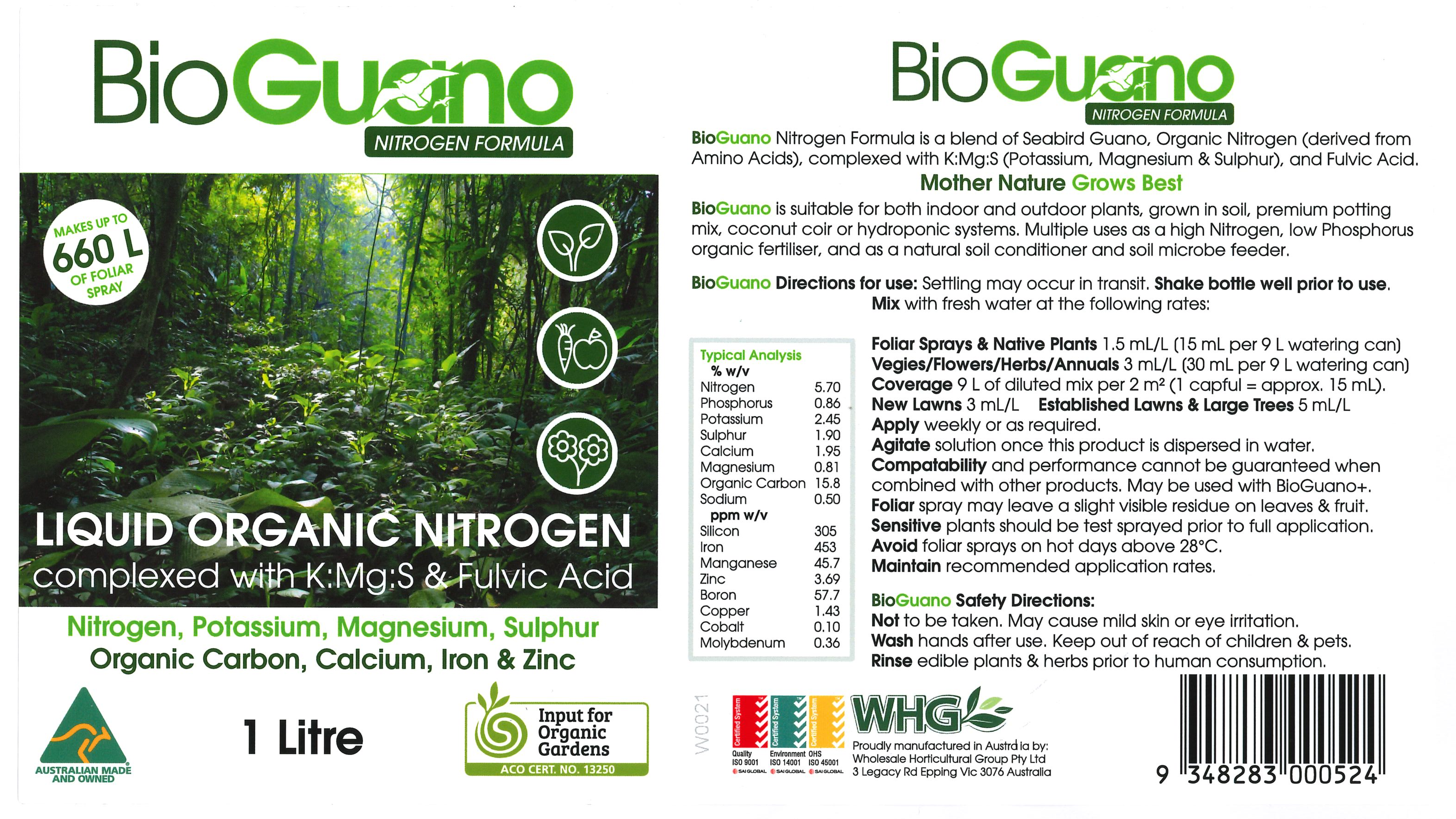 BioGuano Nitrogen Formula 1 L